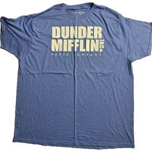 Ripple Junction The Office Dunder Mifflin Short Sleeve Crew Neck Blue‎ Shirt 2XL